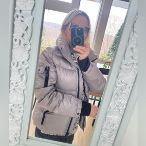 SAM. Metallic Gray Women's Puffer Jacket